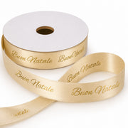 ETM Nastro Nastro Buon Natale Crema 25 mm x 25 mt