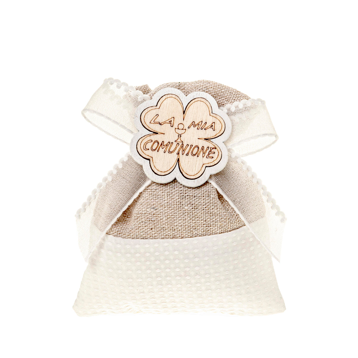 etm etm sacchetto quadrifoglio bag comunione 9 x 11 cm beige 12 pz ean 8057500589148