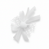 Stella marina in gesso bianco 11 cm con rete, nastro organza e raso: bomboniera mare e decorazione fai-da-te CONF 12 PZ. ean 8059973107188