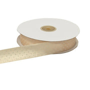 Cinta Doble Raso Lunares 25 Mm 50 Mt Marfil