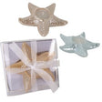Bomboniera stella marina in porcellana lucida con candela ETM Star H 14 cm, 3 varianti colore. Box incluso. Matrimoni, battesimi, comunioni tema mare.