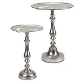 fade fade set 2 tavolini layla in metallo argento 55 x 73 cm 42 x 66 cm tavolini moderni da salotto ean 8016175583240