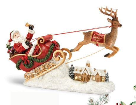 fade fade xmas town babbo natale con slitta 375 x 10 x 26 cm poliresina multicolor ean 8016175584865
