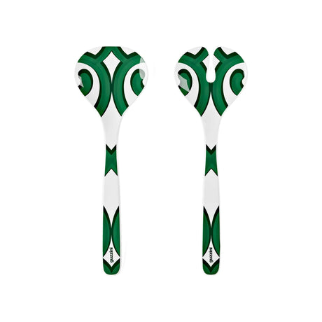guzzini guzzini posate insalata natalizie harmonia melamina 298 x 10 cm table decor bianco verde ean 13292164