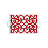 guzzini guzzini vassoio rettangolare natalizio harmonia melamina san con manici 335 x 54 cm table decor bianco rosso ean 8008392412601