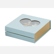 L'Arcolaio Caja Telada Portaconfetti 13 x 13 x 4 cm Bombonera Celeste con Corazón 1 Pz