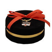 Caja Box L'Arcolaio con Llavero Bomboniera Ø 10 x 4 cm Caja de Confites Graduación Negro 1 Pieza