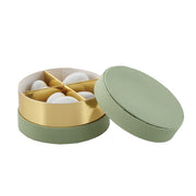 L'Arcolaio Scatola Tonda Bomboniera D 8 Cm H 4 Cm Portaconfetti Verde 1 Pz