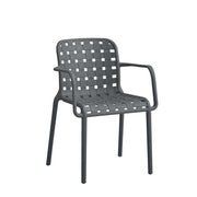 Silla Ventotene con Brazos Gris en Polipropileno