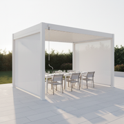 Cortina Oscurecedora Autoenrollable L'Arcolaio Pérgola Textilene 4m Blanca