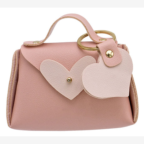 linea due elle linea due tocco borsetta similpelle con portachiave cuore colore rosa elegante idea bomboniera e portaconfetti cf 12 pz ean 8033551046687