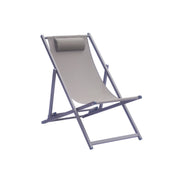 Moia Greenwood Tumbona Playa en Aluminio y Textileno Tortora – Tumbona Playa Reclinable Diseño Moderno