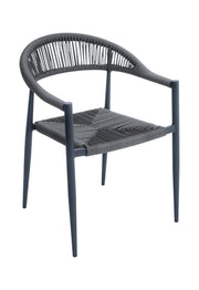 Moia Greenwood Sillón Milán Aluminio Gris Cuerda Antracita