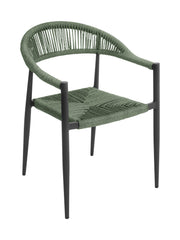 Moia Greenwood Poltrona Milano Aluminio Gris Cuerda Verde