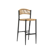 Moia Greenwood Taburete Milano Contract en Aluminio Antracita con Cuerda Paja – Taburete Outdoor Diseño Moderno