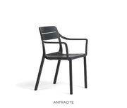Silla Nardi Cassia con Reposabrazos Antracita Apilable
