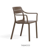 Silla Nardi Cassia Reposabrazos Tabaco Apilable