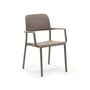 Silla Nardi Bora Tortora con Brazaletes Polipropileno Apilable