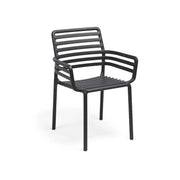 Silla Nardi Doga con Brazaletes Antracita Polipropileno Apilable