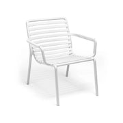 Silla Nardi Doga Relax Reposabrazos Blanco Apilable