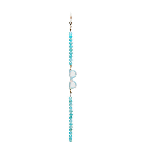 okkia okkia collana bijoux con palline in vetro per occhiali e mascherina colore acquamarina ean 8056211376085