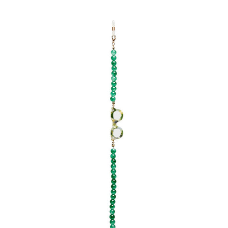 okkia okkia collana bijoux con palline in vetro per occhiali e mascherina colore emerald ean 8056211376047
