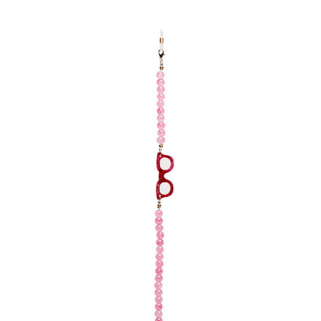 okkia okkia collana bijoux con palline in vetro per occhiali e mascherina colore rose quartz ean 8056211376054