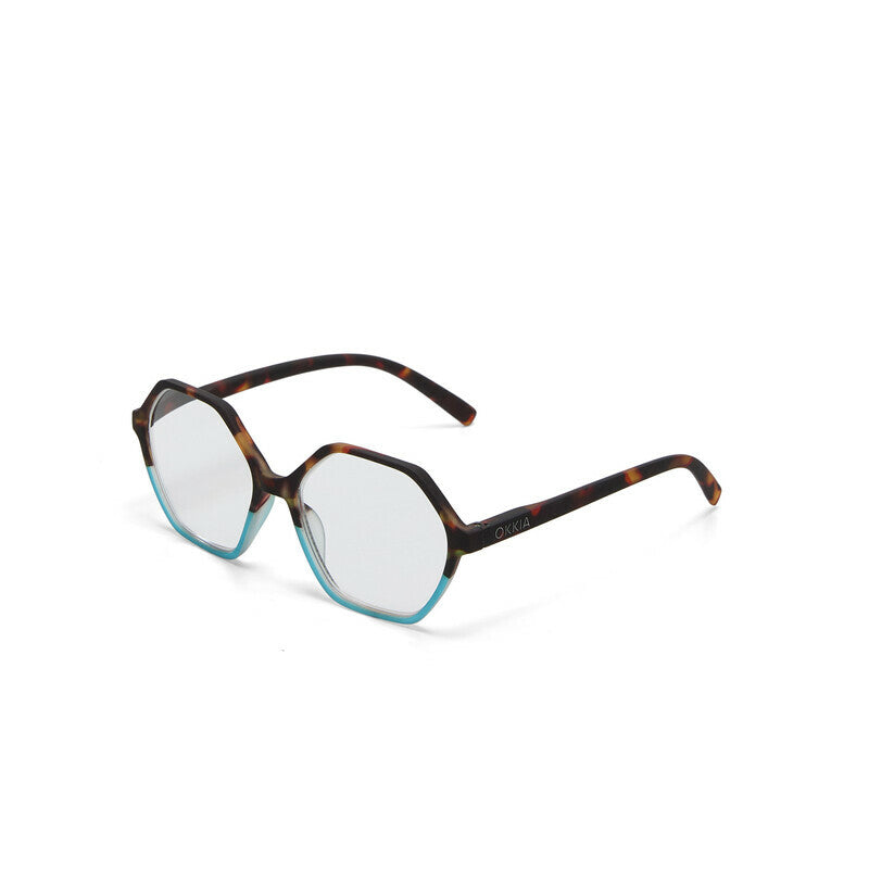 okkia okkia occhiale da lettura mod valencia premontato soft touch spring anti luce blu havana blue diottrie 3 00 ean 8056211374647
