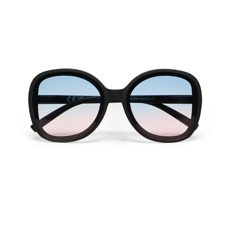 okkia okkia occhiale da sole premontato butterfly mod anna soft touch black lenti blue pink ean 8056211374258
