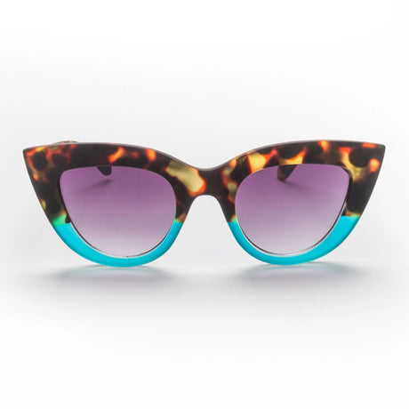 okkia okkia occhiale da sole premontato gatto big frame mod claudia havana blue ean 8052862284847