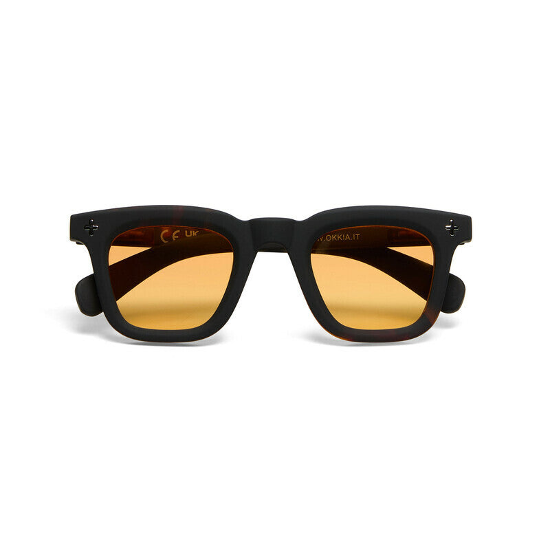 okkia okkia occhiale da sole premontato mod firenze soft touch black havana lenti yellow ean 8056211375712