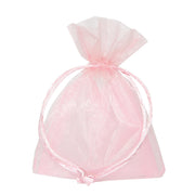 Piovaccari Bolsita Organza Portaconfetti con Cordón Satén H 12 x 9 Cm Rosa 10 Pz