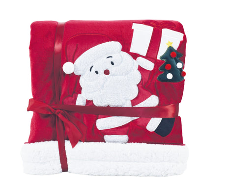 preziosa home preziosa home coperta babbo natale con ricamo gigante 210 x 240 cm coral ean 8050264138409