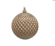 Preziosa Luxury Home Esfera Navidad en Vidrio con Decoraciones Geométricas D 10 Cm Bronce