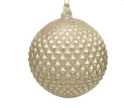 Preziosa Luxury Home Esfera Navideña en Vidrio con Decoraciones Geométricas D 10 Cm Natural