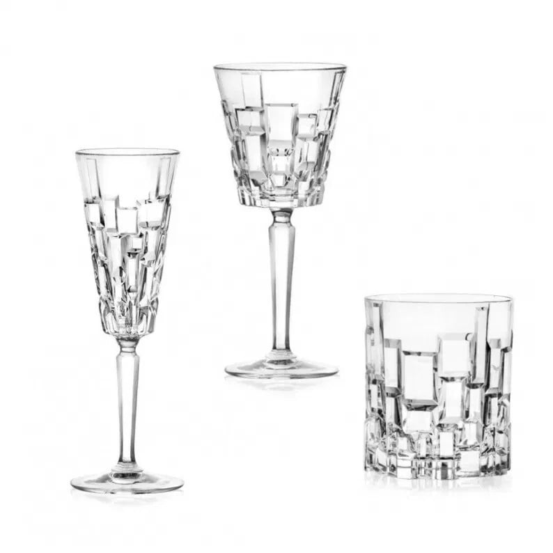 rcr cristalleria italiana rcr cristalleria italiana set 18 bicchieri cristallo etna 6 vino 6 flute 6 acqua ean 8007815734085
