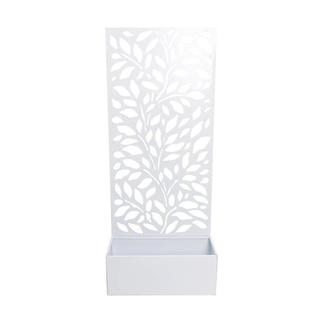 regalo italiano regalo italiano fioriera rettangolare bianca in ferro 50 x 22 cm h 120 cm porta piante da esterno design moderno ean 8057586111165
