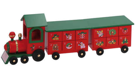 regalo italiano regalo italiano calendario a forma di treno di natale 45 x 10 cm h 16 cm rosso ean 8057586081178