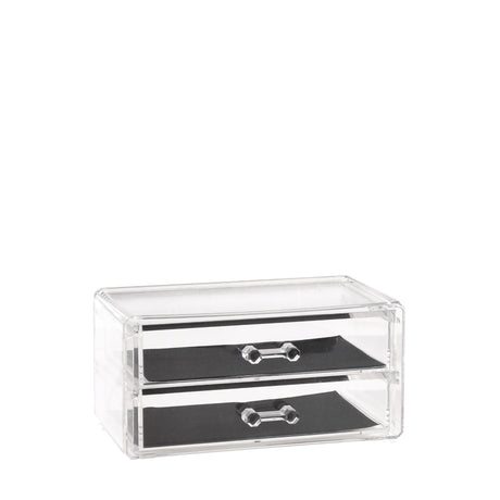 regalo italiano regalo italiano contenitore portaoggetti 2 cassetti 19 x 12 cm h 10 cm trasparente ean 8057586207141