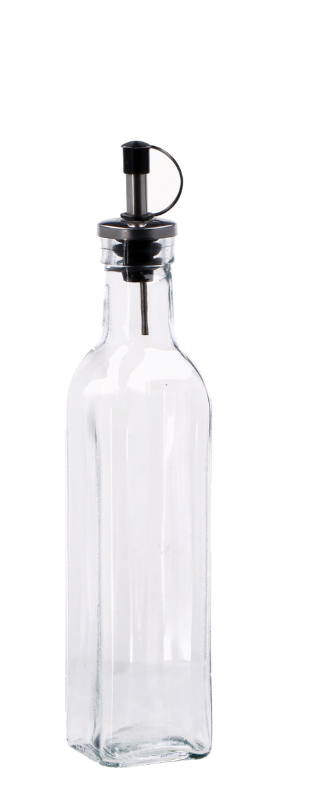 regalo italiano regalo italiano oliera con tappo acciaio 290 ml h 25 cm 5 x 5 cm vetro trasparente ean 8057586201255