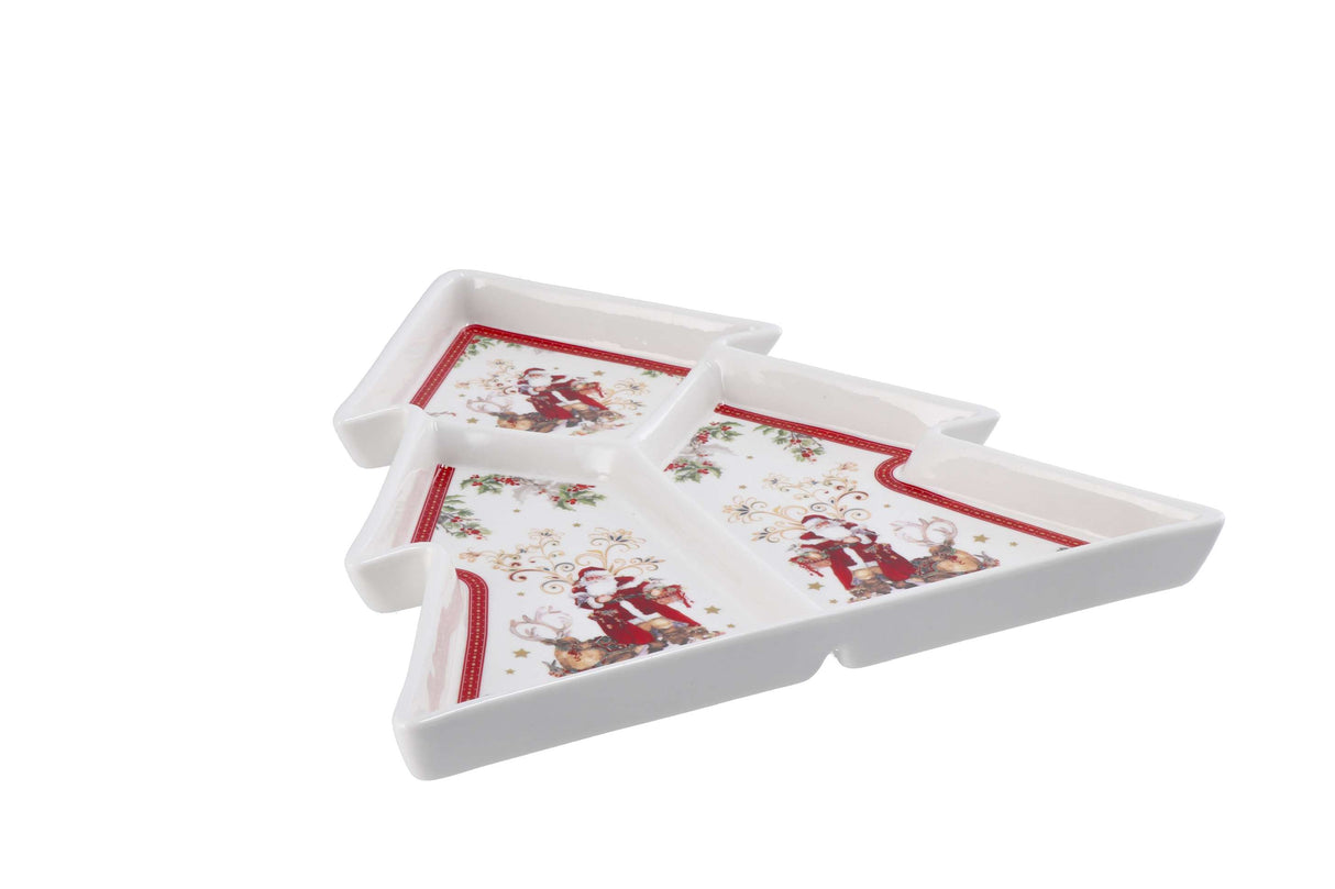 regalo italiano regalo italiano piatto forma albero natale 30 x 295 cm bianco rosso ean 8057586037205