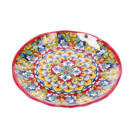regalo italiano regalo italiano piatto frutta rian in melamina d 22 cm h 2 cm rosso blu ean 8057586160569
