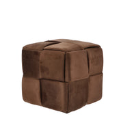 Puf Ad Trend Terciopelo Marrón 37 x 37 Cm Alto 37 Cm – Puf Contenedor Diseño Moderno Decoración Hogar