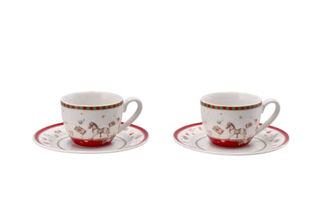 regalo italiano regalo italiano servizio 2 tazzine caffe di natale porcellana d 6 cm h 5 cm rosso bianco ean 8057586116894