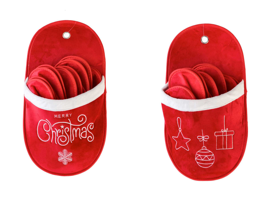 regalo italiano regalo italiano set 5 paia pantofole natale 26 x 47 cm rosso ean 8057586102675