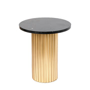 Ad Trend Mesita Hierro y Cerámica Negro D 36 Cm H 40 Cm – Mesita Diseño Moderno Decoración Hogar