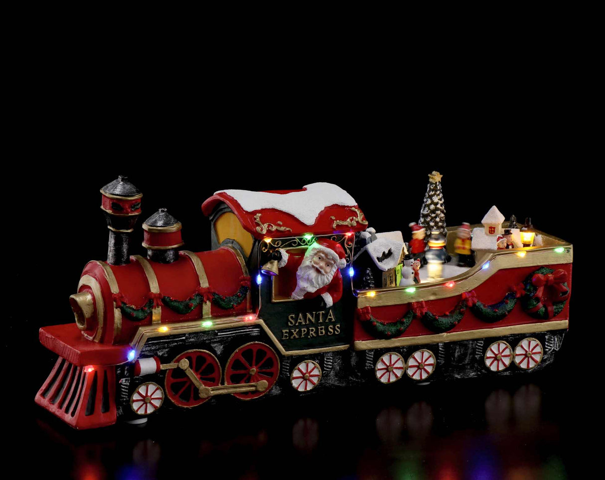 regalo italiano regalo italiano trenino con paesino di natale con 18 led 38 x 11 x 16 cm multicolor ean 8057586157064