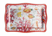 Regalo Italiano Bandeja Rectangular Melamina Shell 30 x 21 Cm H 2 Cm Rojo 1 Uds