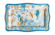 Regalo Italiano Bandeja Rectangular Melamina Shell 36 x 23 Cm H 2 Cm Azul 1 Uds
