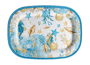 Regalo Italiano Bandeja Rectangular Melamina Shell 43 x 32 x 2 Cm Azul 1 Uds